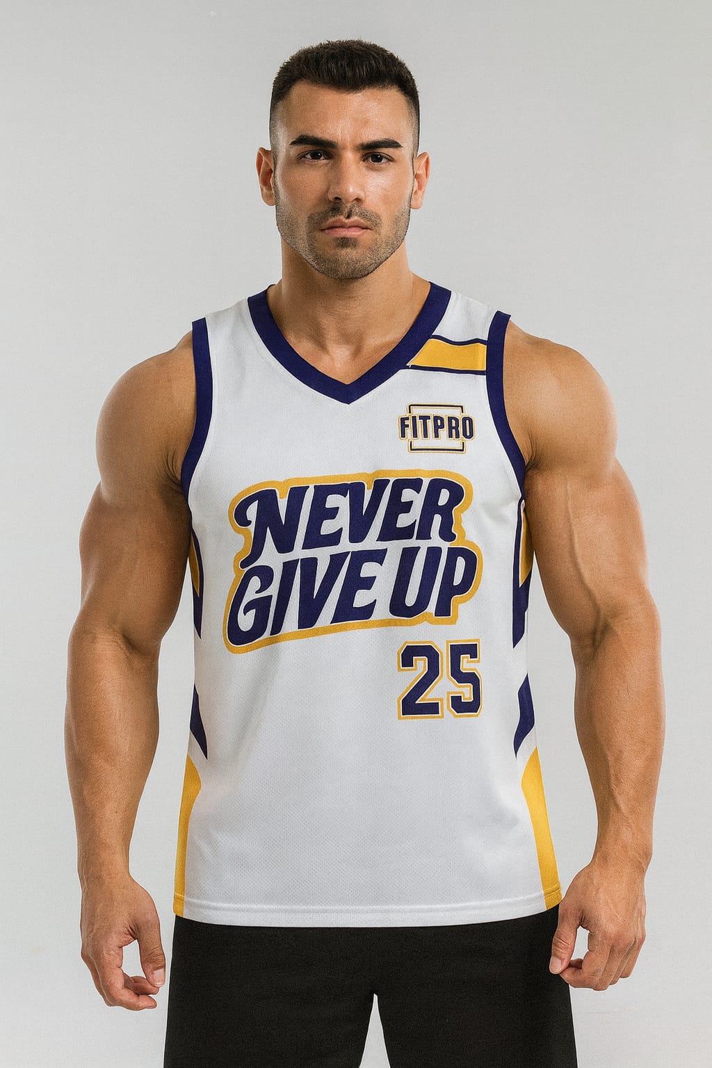 Fitpro Man Singlet เสื้อกล้าม เสื้อบาสเกตบอล 100% โพลีเอสเตอร์