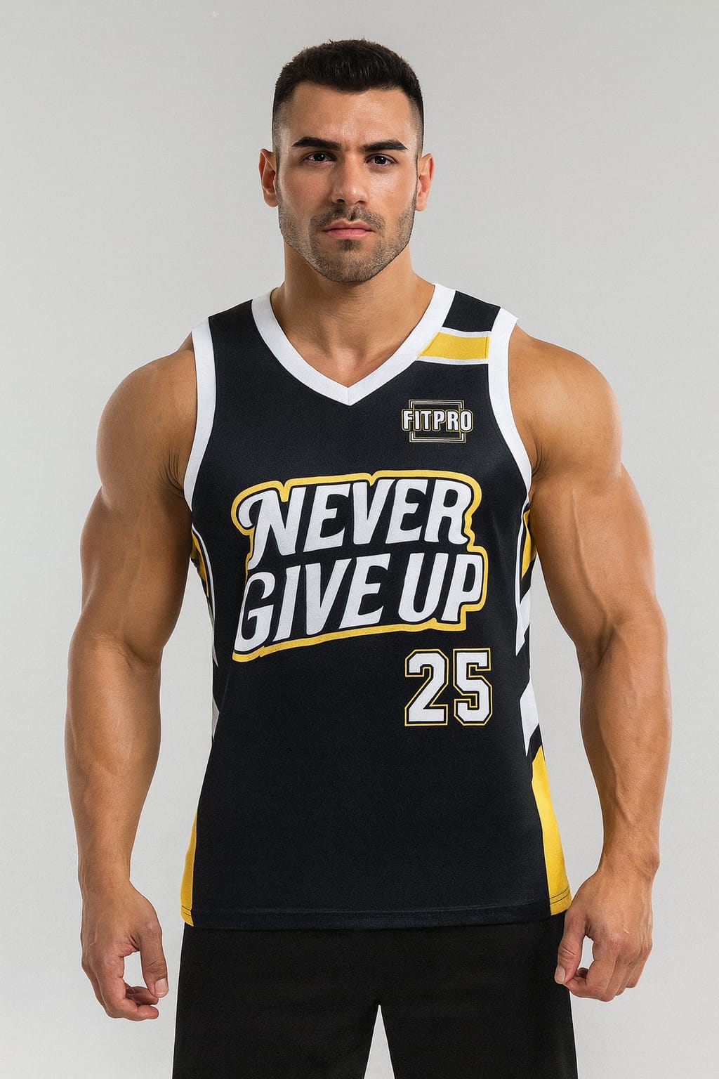 Fitpro Man Singlet เสื้อกล้าม เสื้อบาสเกตบอล 100% โพลีเอสเตอร์