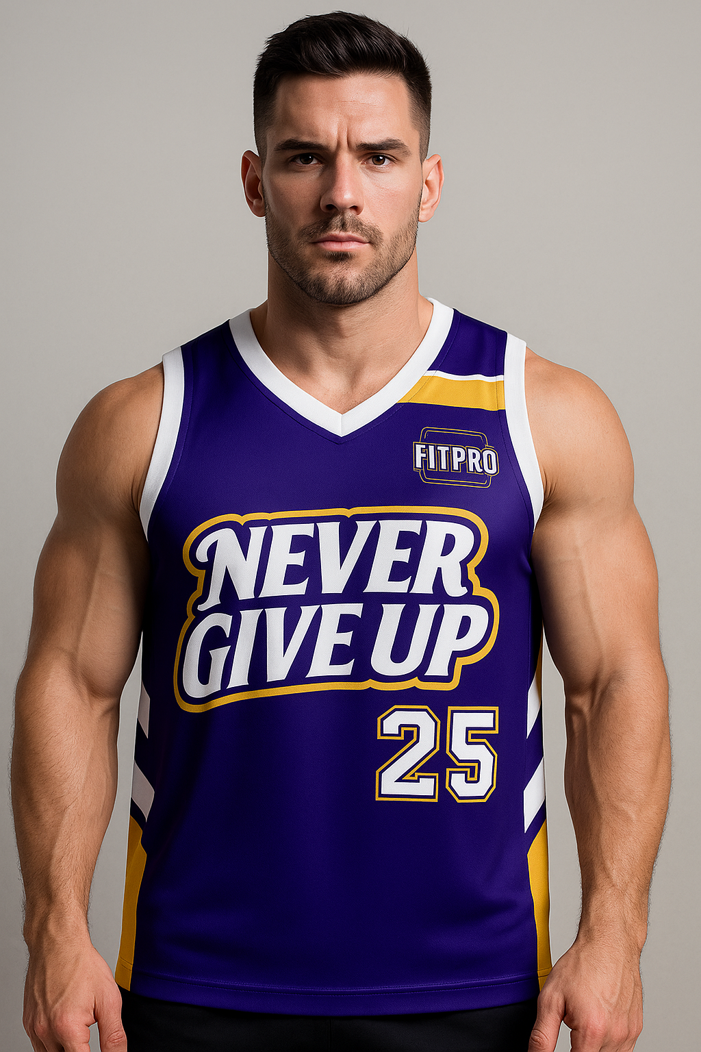 Fitpro Man Singlet เสื้อกล้าม เสื้อบาสเกตบอล 100% โพลีเอสเตอร์